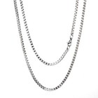 16-40 men Stainless Steel 2mm 3mm 4mm 5mm 7mm Silver Smooth Box Chain Necklace
