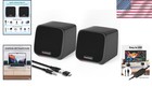 Usb Powered Compact Computer Speakers With Touch Control   Led Light     Black