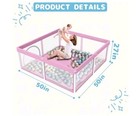 Foldable Baby Playpen 50x50  Collapsible Portable Indoor Outdoor Play Yard  Pink