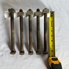  Lot Of 5 Antique Powerline Bolts 8 5  Galvanized 1930s Square Head   Nut Vintag