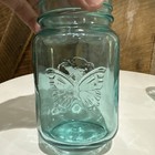 Pioneer Woman Blue Glass Jars Butterfly Simple Goodness Food Storage Drinking 