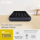 Intex Dura Pillow Rest Classic Blow Up Mattress Air Bed With Built In Pump  Twin