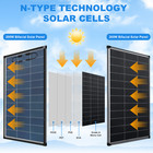 Aeternasol 200w Bifacial Solar Panel 18v N-type Mono Pv Rv Home Off-grid Battery