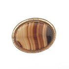 Victorian Antique Agate Rolled Gold Brooch Pin Very Large Big Huge Banded
