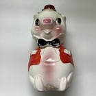 Vintage Anthropomorphic Piggy Bank Japan Ceramic Mid Century Kitsch Pig Bow Tie