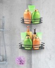 2 Pack Black  Stainless Steel Corner Shower Caddy Shelves