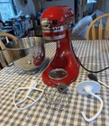Kitchenaid Artisan Red Standalone Mixer Stainless Steel Bowl Whisk Dough Hook   