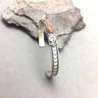 Native American Signed A Cadman Sterling Silver Cuff Bracelet Spiney Oyster Andy