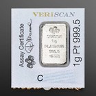 Pamp Suisse 1 Gram Platinum Bar  9995 Veriscan Assay Card Swiss Made Mint Sealed
