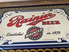 Vintage Rainier Pale Beer Framed Mirror  Bar Sign Seattle Wa