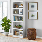 Framed 5-shelf Bookcase 71    Tall Adjustable Wood Storage Shelving Wide Bookshelf
