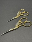 Lot Of 2 Premax Optima Embroidery Scissors Stork 3-5 8    4-1 2  Sewing Italy