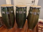 Gon Bops Congas And Tumba Set Of 3 Green Color  Model It-4141 With Stand