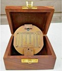 Old London Compass Nautical Brass Brunton Compass With Wooden Box Maritime Gifts