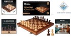 Portable Wooden Chess Set - Elegant 15    Sapele Wood Game Board With Extra Queens