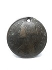 1872-h Newfoundland Large One Cent Bronze Coin - Queen Victoria - Holed -