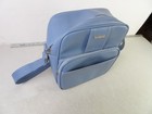 Vintage 1970 s Samsonite Powder Blue Vinyl Carry-on Travel Overnight Luggage Bag