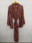Japanese Style Bell Sleeves  Kimono Bathing Gown Long Sari Silk Kimono L-287