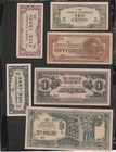 Malaysia Money 1942 Issued Japanese Occupation 6 Notes Set  Vf aunc