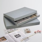 22x15 Inch Gray Archival Newspaper Preservation Storage Box Drop Front Design