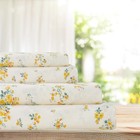 100  Cotton Percale Sheets For Size Bed - 14 Inches Deep King Yellow Floral
