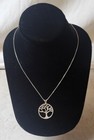 20  925 Sterling Silver Box Chain Necklace  Tree Of Life Pendant