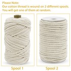 Braided Macrame Cord 5mm X 295ft  Natural 8-strand Braided Cotton Rope  Color   