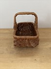 Vintage Country Small Child   s Wicker Basket W handle Woven Gathering Miniature