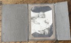 F1-08 Baby In A White Dress Portrait Cardboard Folder Frame Antique Vintage