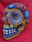 Mexican Folk Art Huichol Tribe Intricately Beaded Life Sized Human Skull