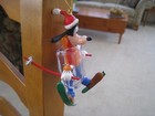 Vintage Walt Disney Goofy Skiing In Ice Cube Christmas Magic Ornament Rare