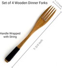 4 Pack Japanese Wooden Reusable Forks 7-3 4 In Eco Kitchen Utensils Natural Wood