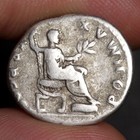 Emperor Vespasian Throned Coin 74ad Ancient Roman Empire Silver Denarius Rome