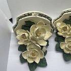 Set Of 2 Vintage Resin Cherry Blossom  Magnolia  Wall Shelves 7 5 In 