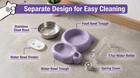 Dog Cat Food Bowl Automatic Water Dispenser Pet Feeding Station Purple