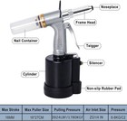 Professional Air Rivet Gun Tool  3924 Lbf Heavy Duty Pneumatic Riveter Silver
