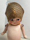 Antique Mini Doll Germany French Bisque Jointed Bonnet Painted Legs Side Glance 