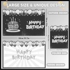 Black And Silver Birthday Decorations  Large Birthday Card For Men Boys  Big 