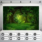 Jungle Forest Backdrop Rainforest Huge Trees Natural 7x5ft  Pure Green 