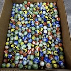 Vintage Glass Marbles 1lb Lot Marble King Bumblebees  Rainbows  Vitro All Reds