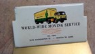 Vintage Advertising Clipboard World-wide Moving Service Boston Mass Old Trucks