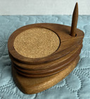Vtg Mcm Drinking Barware Coasters Wooden Set Of 8 Sere Cork Teardrop Japan