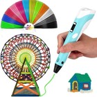 3d Printing Pen Set 3d Drawing Pen With Led Display 12 Color Filament Kid Gift