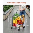 Folding Shopping Cart Jumbo Grocery Cart With Double Baskets 360   Swivel