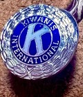 Vintage Kiwanis Club International Member Lapel Pin Silver Enamel Retro Logo Blu