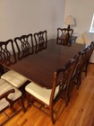 Stoneleigh Mahogany Duncan Phyfe Double Pedestal Dining Table Set