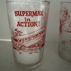2 Vintage 1964 Superman In Action 4 25  Polaner Glasses  No Chips Or Cracks