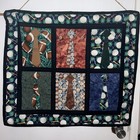Vtg Hand Quilted Double Sided Wall Hanging Necktie   Sports Theme 2001 23   hx27   w