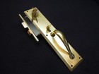 Antique Entry Mortise Lock Brass Pull Handles   Cylinder Locks W  3 Keys - Yale
