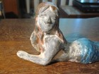 Vintage Cast Iron Mermaid Figurine 10  Rustic Nautical Figure